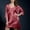 A0618-Watermelon Red, variant on Satin Pajamas for Women Lace Sleepwear V-Neck Satin Silk Mini Nightdress