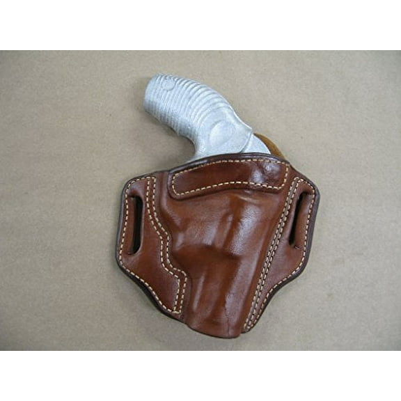 Taurus Protector Polymer Revolver 85, 605 OWB Leather 2 Slot Pancake Belt Holster TAN RH