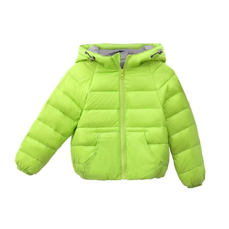 

Winter Child Kids Solid Color Hoodie Zipper Coats Keep Warm Jacket Clothes