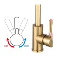 thumbnail image 5 of Brushed Gold Stainless Steel Kitchen Faucet Front Sink Countertop Sink Kitchen Mixer Tap Hot and Cold Water Faucet, 5 of 5