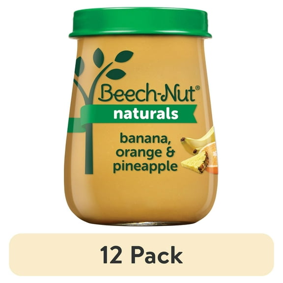 (10 pack) Beech-Nut Naturals Stage 2 Baby Food, Banana Orange & Pineapple, 4 oz Jar