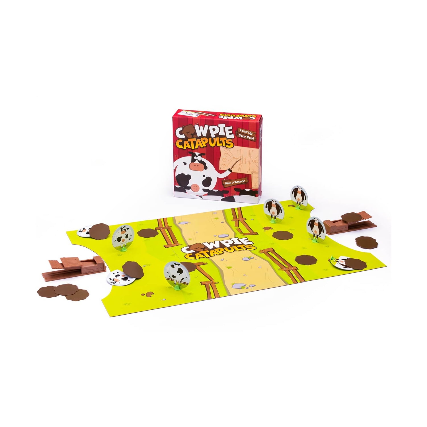 Cowpie Catapults, a Cow Tipping Family Board Game for 2 people from the Good Game Company for Ages 6+