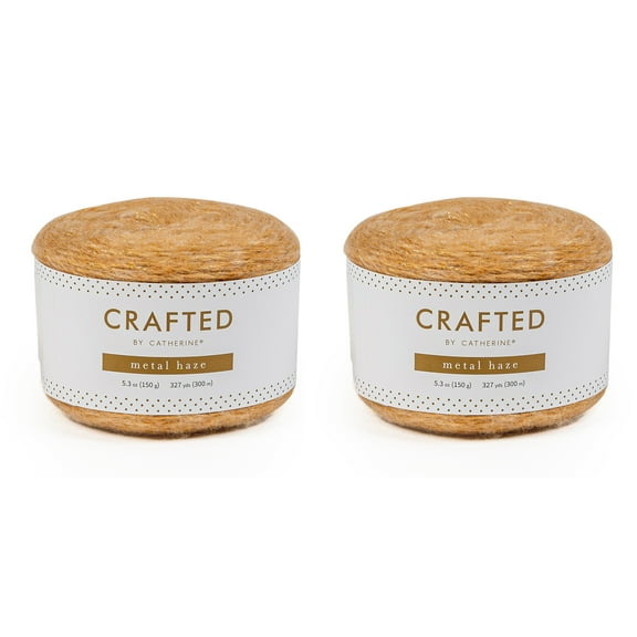 Crafted by Catherine Gold Metal Haze Bulky Yarn, 327 yards, 5.3oz/150g (2 Pack)