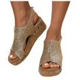 thumbnail image 3 of Fukaraa Women's Cork Wedge Sandals Espadrilles Platform Ankle Strap Summer Dressy Shoes, 3 of 9