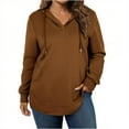 thumbnail image 2 of Guieoi Plus Size Jackets Women Sweatshirt Plus Size Hoodie Fall Fashion Long Sleeve Jackets Winter Pullover Clothing Tops Brown Black*Friday/Cyber*Monday, 2 of 7