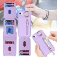 thumbnail image 3 of iPhone 7 8 SE (2020) Case with Card Holder for Women, iPhone 7 8 SE (2020) Phone Case Wallet with Strap Credit Card Slots Crossbody with Kickstand Zipper Case - Purple, 3 of 14