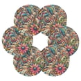 thumbnail image 2 of Flowers Leaves Of Colorful 6 Pcs Drink Coasters with Holder Absorbent Coasters Woven Coasters for Drinks Table Desk Protection Home Decor, 2 of 7