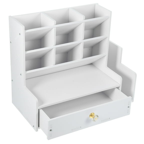 unbranded  Desktop Storage Rack Organizers and Accessories Shelving Office Desks Multifunctional Student White