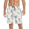 thumbnail image 6 of Wild Raccoons Pattern Pizza Nut Fishbone Banana Mens Pajama Pants Shorts Sleepwear Lounge Men's Pajama Bottoms Gift for Family, 6 of 7