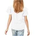 thumbnail image 6 of Jinhomg Girls Fashion Summer Shirts Cute Ruffle Sleeve V-Neck Blouses Casual Comfy Solid Pullover Tops White 11 Years, 6 of 10