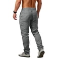 thumbnail image 4 of Men Linen Drawstring Pants Elastic Waist Straight-Legs Pants with Pockets with Deep Pockets Long Pants Beach Casual Cotton Summer Lightweight Pant,Gray 2XL, 4 of 4