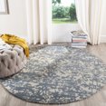 thumbnail image 2 of SAFAVIEH Restoration Vintage Alannah Floral Wool Area Rug, Ivory/Blue, 6' x 6' Square, 2 of 10