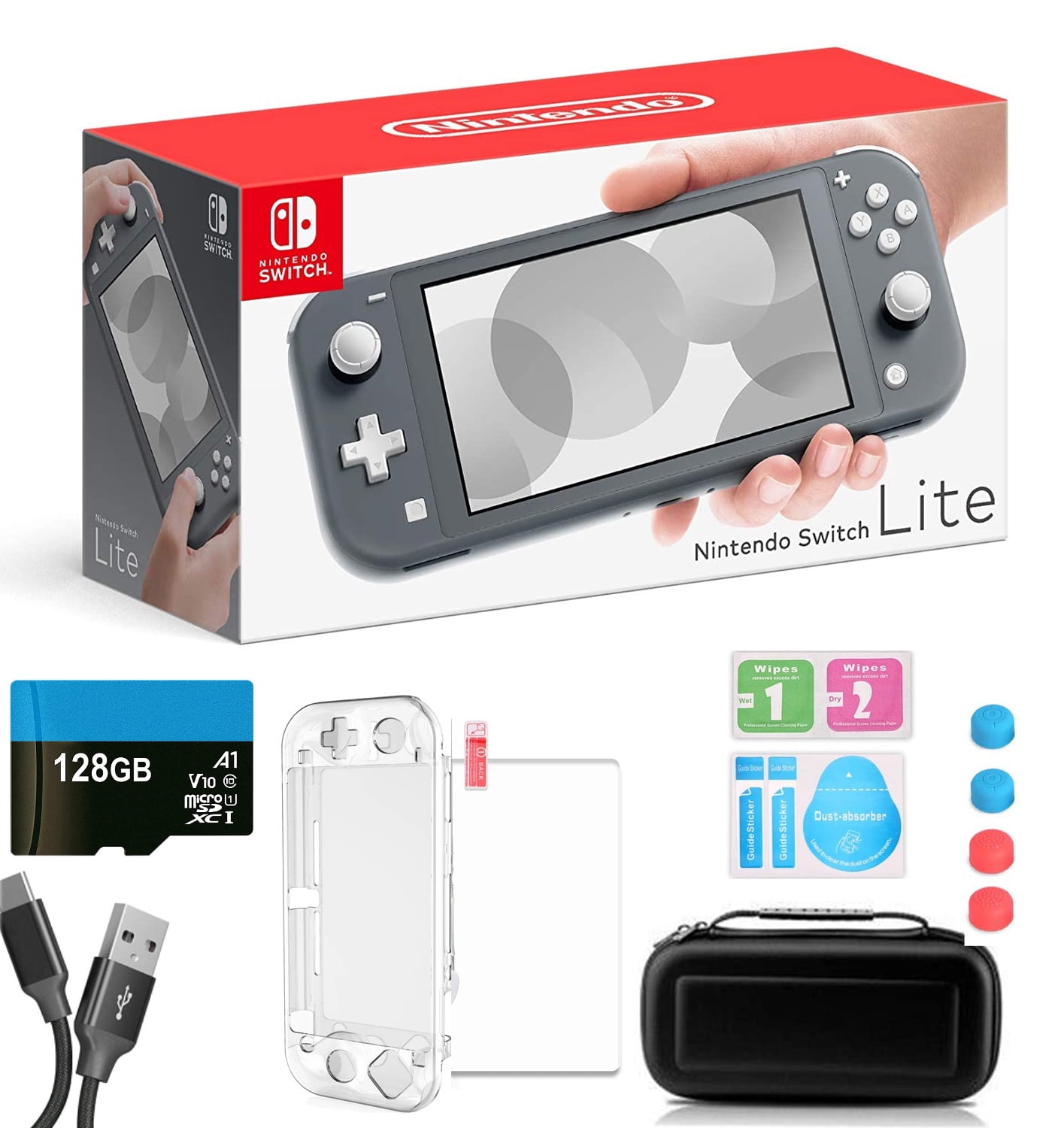 Nintendo Switch Lite Dialga & Palkia Edition, 802.11ac, WiFi, Bluetooth,  Bundle with 9-in-1 Carrying Case + 128GB Card