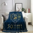 thumbnail image 5 of Gifts for 50th Anniversary Blanket, 50 Years Anniversary Golden Wedding Gifts for Couple Parents Grandparent, 50th Wedding for Husband Wife, 50 Years of Marriage Throw Blanket 60"x80", 5 of 6