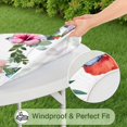 thumbnail image 5 of Pioneer Flower Floral Print Pattern Round Fitted Tablecloth with Elastic Edge,Dining Table Cover Waterproof,Outdoor Round Tablecloth for Camping,Dining,Indoor and Outdoor, 5 of 7