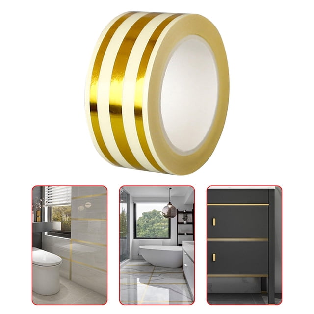 Elodie Self Adhesive Tile Sticker LivingRoom Flexible Caulk Strip Tile Sealing Tape Golden