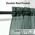 thumbnail image 4 of OVZME 42x14 Hunter Green Sheer Curtains for Small Windows 2 Pack, 14" Short Cafe Valance for Kitchen Bathroom, Soft Voile Rod Pocket Topper Curtains, Each 42Wx14L, 4 of 8
