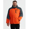 thumbnail image 5 of GEMYSE Men's Mountain Waterproof Ski Snow Jacket Winter Windproof Rain Coat(Orange Grey,L), 5 of 5