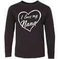 thumbnail image 3 of Inktastic I Love My Nana in White Chalk Heart Long Sleeve Youth T-Shirt, 3 of 5