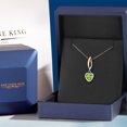 thumbnail image 5 of Gem Stone King 925 Silver and 10K Yellow Gold Green Peridot Pendant Necklace for Women | 0.77 Cttw | Gemstone August Birthstone | Heart Shape 6MM | With 18 inch Chain, 5 of 6