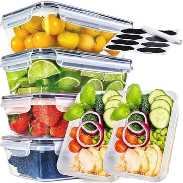 12 Pcs Airtight Food Storage Meal Prep Container Set kitchen organizers Leakproof Lock Lids - BPA-Free Durable Plastic Containers For Lunch With 6 Boxes and 6 Lids