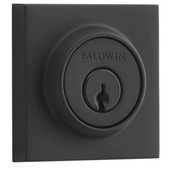 Baldwin Reserve Sccsd190 Single Cylinder Contemporary Square Deadbolt Satin Black Finish