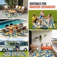 thumbnail image 4 of Yellow Lemon Blue Floral Outdoor Rug for Patio/Deck/Porch, Non-Slip Large Area Rug 6 x 9 Ft, Summer Botanical Navy Blue Indoor Outdoor Rugs Washable Area Rugs, Reversible Camping Rug Carpet Runner, 4 of 8