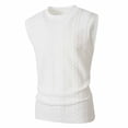 thumbnail image 4 of Ceisia Mens 2 Piece Outfit Textured Knit Sleeveless Tank Top and Drawstring Shorts Set Casual Loungewear for Men White L Gifts for Father, 4 of 9
