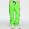 thumbnail image 4 of RYRJJ Snow Pants Womens Ski Hiking Cargo Pants Thicken Waterproof Outdoor Winter Warm Snowboard Pants with Zipper Pockets(Green;XXL), 4 of 6