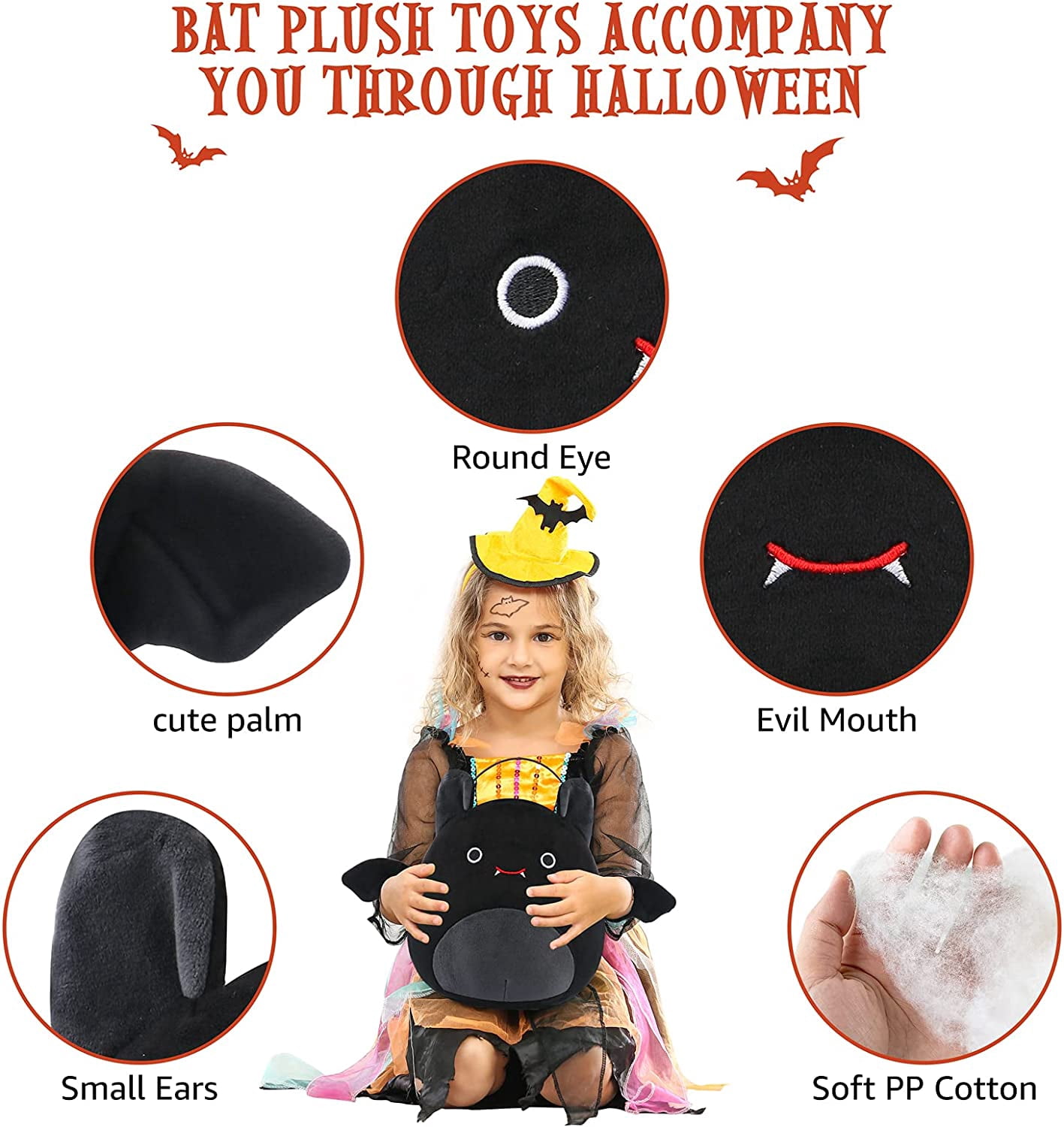 Murciélago De Peluche Gótico | Regalo Terrorífico Para Halloween, Navidad O Pascua | Decoración Suave Y Adorable Para Niños Y Coleccionistas
