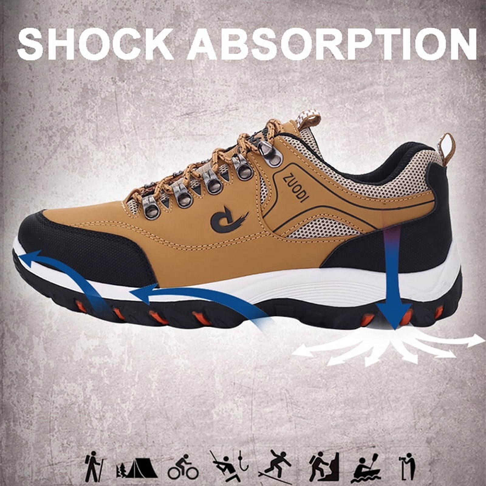 RIBONGZ Men Hiking Shoes Waterproof Non-slip Sport Shoes Casual Running Camping Shoes Outdoor Sneakers for Men Size