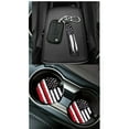thumbnail image 4 of Uorisanigo Retro American Flag Front Back Seat Cover Full Set Car Steering Wheel Wrap Seat Belt Pad Car Coasters Trash Can Air Vent Pouch Rearview Mirror Cover Key Chain, Set of 15, 4 of 7