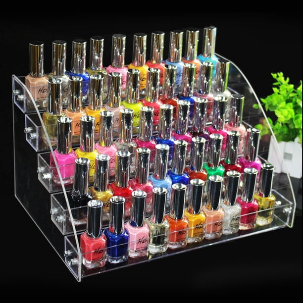 Estante de esmalte de uñas duradero ANGGREK Soporte de exhibición de maquillaje transparente acrílico