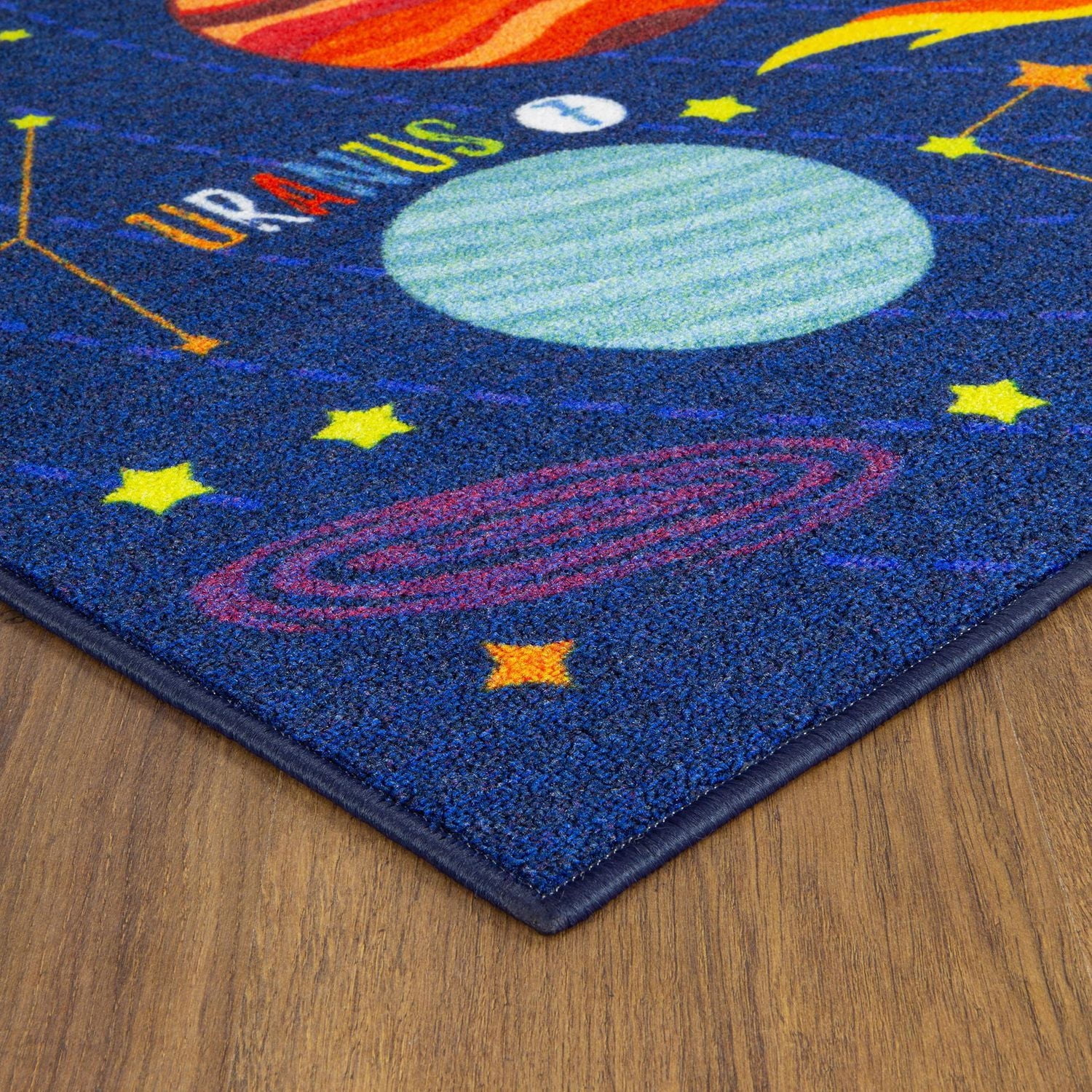 KC Cubs Playtime Collection Space Safari Road Map Area Rug Educational Learning & Game Area Rug Carpet for Kids and Children Bedrooms and Playroom