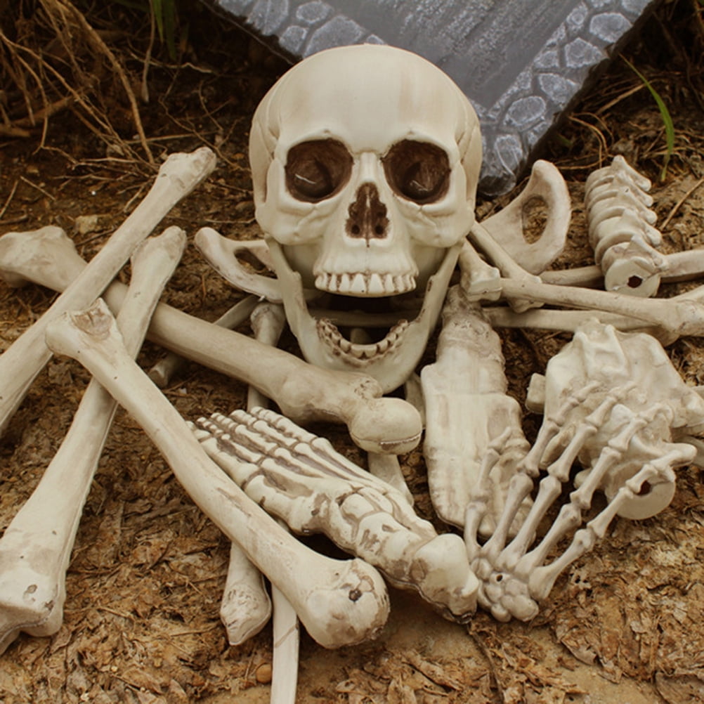 12 Esqueletos Decorativos De Halloween - 14 Cm Realistas, Con Cuerda De Cáñamo, Para Colgar En Fiestas
