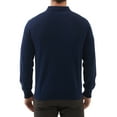 thumbnail image 3 of Kallspin Men's Cotton Knit Polo Sweater Business Casual Long Sleeve Pullover Sweater(Navy Blue,X-Large), 3 of 9