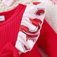 thumbnail image 6 of GYRATEDREAM Newborn Baby Girl Clothes Ribbed Romper Ruffle Long Sleeve Jumpsuit Bodysuit with Headband Set, 6 of 9