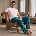 thumbnail image 3 of Vulcanodon Mens Plaid Sleep Pants, Cotton Pajama Pants with Pockets, Soft Lounge Pajama Bottoms for Men (Hunter Green-plaid, X-Large), 3 of 7