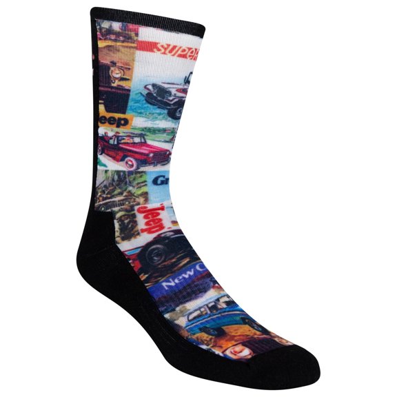 JEEP Men's Cushioned Arch Support Crew Socks - 1 Pair Pack - Lightweight Blister Free Comfort