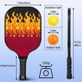 thumbnail image 3 of Pickleball Paddles Set Of 1, Fiberglass Surface, Flame, Fire Print, 1 Paddle, 2 Balls & Bag, 3 of 5