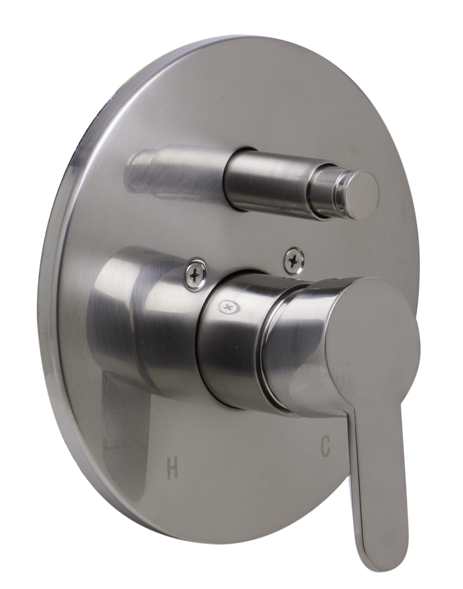 ALFI brand AB3101-BN Brushed Nickel Shower Valve Mixer with Rounded Lever  Handle and Diverter