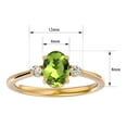 thumbnail image 5 of SuperJeweler 1 1/2 Carat Oval Shape Peridot and Two Diamond Ring In 14 Karat Yellow Gold For Women, 5 of 6