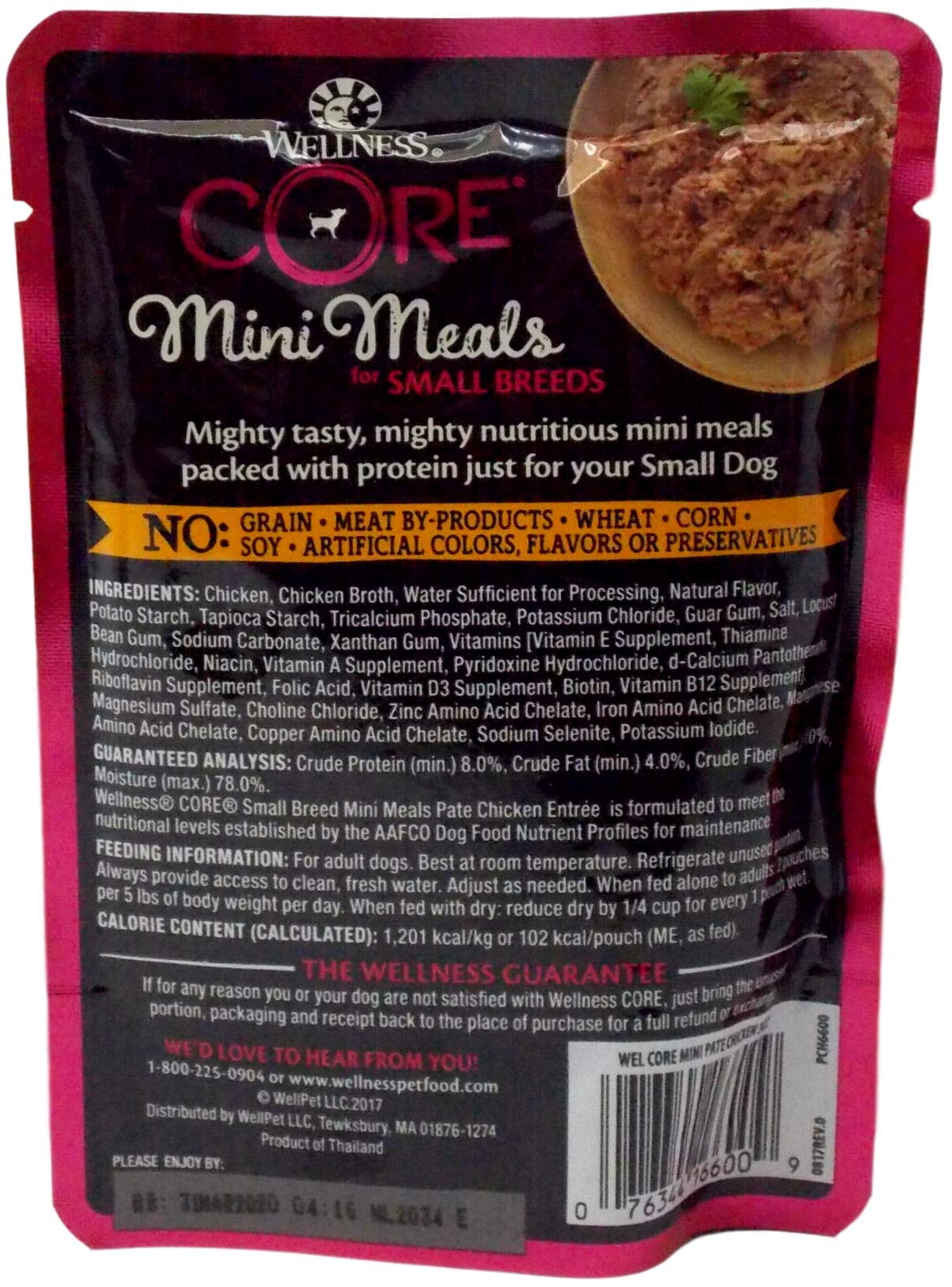Mini Meals Grain Free Small Breed Dog Wet Food (2) Each: Chicken Pate, Chunky Chicken and Liver, Shredded Chicken Turkey (3 Ounces) MerlinsMart Zine | Toy | Wellness CORE