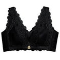 thumbnail image 3 of SUYOLL Women Bra Lingerie Solid Color Embroidery Bra lette Close Lace Trim Bra Supportive Bralettes, 3 of 5