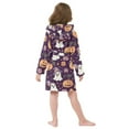 thumbnail image 4 of FORMRS Niños Bathrobe Unisex Hooded Robe Soft Plush Pajamas Sleepwear, Size 2-3T, Purple Ghost Pumpkin Pattern, 4 of 7