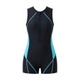 thumbnail image 5 of BSDJILFG One Piece Spring Suit for Women Half Zip Graphic Swimsuit Waterproof Sleeveless Boyshort Surfing Suit, 5 of 8