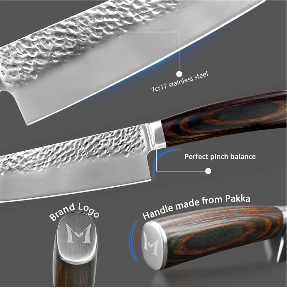 5-Piece Japanese Santoku Kitchen Knife Set, High Carbon Stainless Steel Ultra Sharp Cooking Knives with Protective Covers for Cutting Chopping Slicing