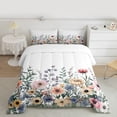thumbnail image 2 of Homewish Vintage Floral Full Size Comforter Sets,Colorful Natural Plant Bedding Comforter Set,Green White Yellow Bedding Sets For Girls,Breathable Home Decor Reversible,3 Pieces, 2 of 8