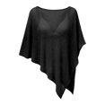 thumbnail image 5 of Women Asymmetrical Off Shoulder Beach Cover Up Wrap Sun Shawl,Black,One Size, 5 of 5