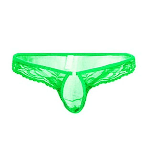 iHPH7 String pour Homme, sous-Vêtements String pour Homme, String pour Homme, Strings en Maille, Strings T-back pour Homme, Vert Taille Unique